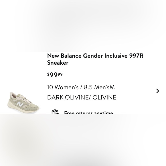 New Balance Gender Inclusive 997R Sneakers Dark Olivine Women’s 10 Men's 8.5M - Picture 2 of 8